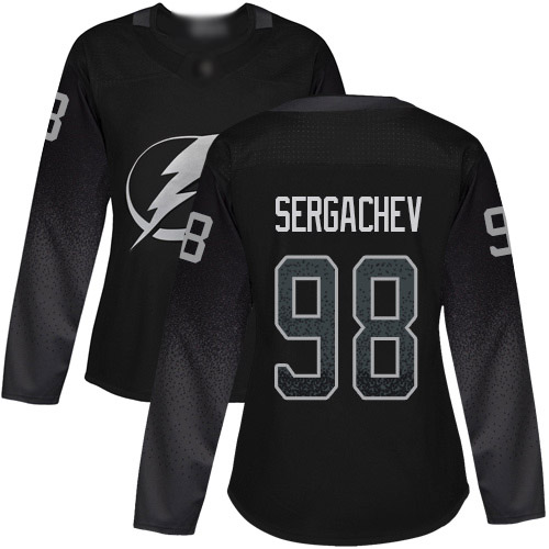 Adidas Tampa Bay Lightning 98 Mikhail Sergachev Black Alternate Authentic Women Stitched NHL Jersey